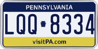 PA license plate LQQ8334