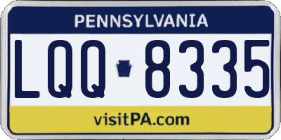 PA license plate LQQ8335