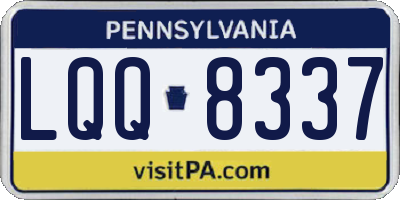 PA license plate LQQ8337