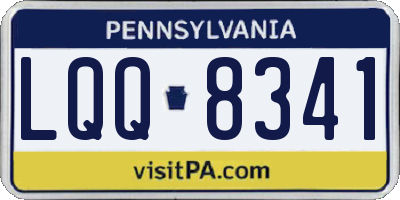 PA license plate LQQ8341