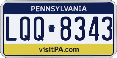 PA license plate LQQ8343