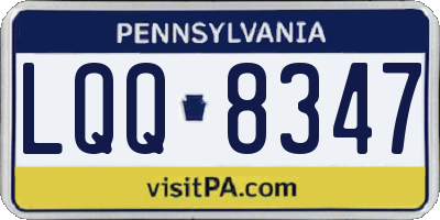 PA license plate LQQ8347