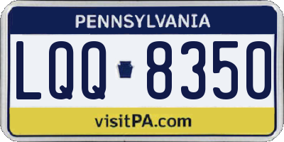 PA license plate LQQ8350