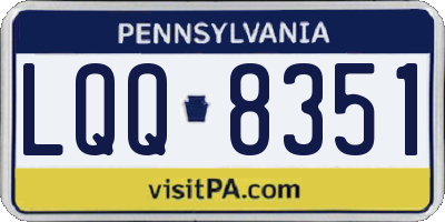 PA license plate LQQ8351