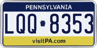 PA license plate LQQ8353