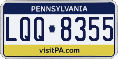 PA license plate LQQ8355