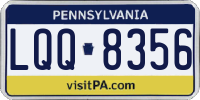 PA license plate LQQ8356