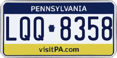 PA license plate LQQ8358