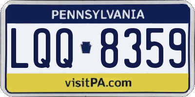 PA license plate LQQ8359