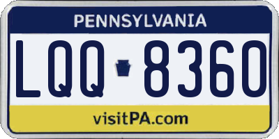 PA license plate LQQ8360