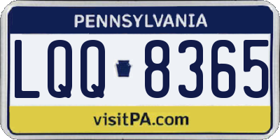 PA license plate LQQ8365