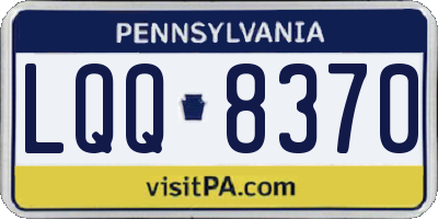 PA license plate LQQ8370