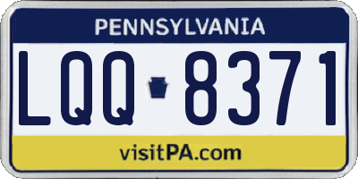 PA license plate LQQ8371