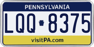 PA license plate LQQ8375