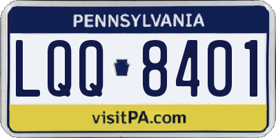 PA license plate LQQ8401
