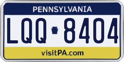 PA license plate LQQ8404