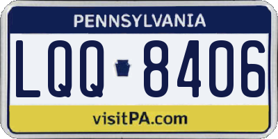 PA license plate LQQ8406