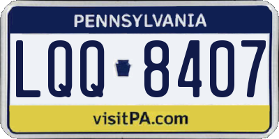 PA license plate LQQ8407