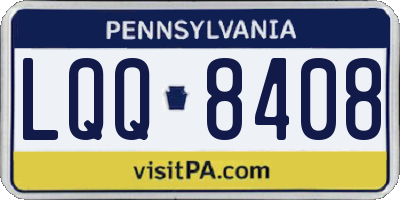 PA license plate LQQ8408