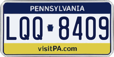 PA license plate LQQ8409