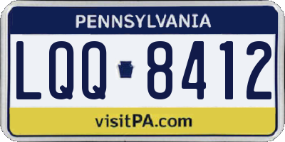 PA license plate LQQ8412