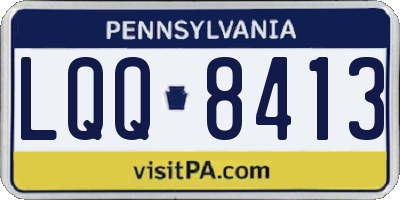 PA license plate LQQ8413