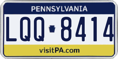 PA license plate LQQ8414