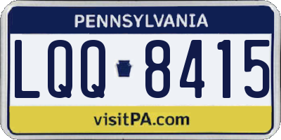 PA license plate LQQ8415