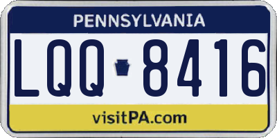 PA license plate LQQ8416
