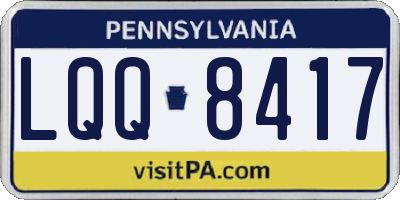 PA license plate LQQ8417