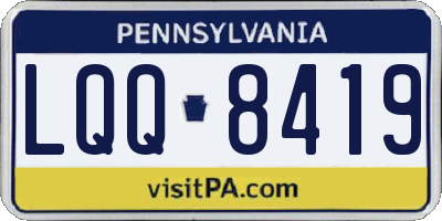 PA license plate LQQ8419