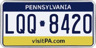 PA license plate LQQ8420