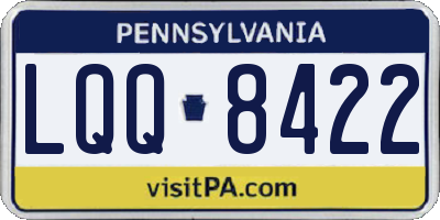 PA license plate LQQ8422