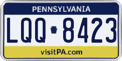 PA license plate LQQ8423