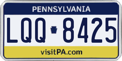PA license plate LQQ8425