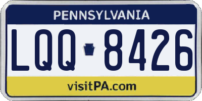 PA license plate LQQ8426