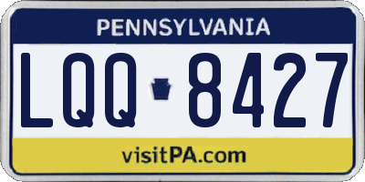 PA license plate LQQ8427