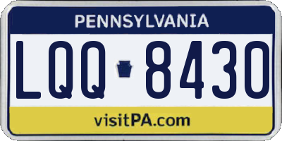 PA license plate LQQ8430