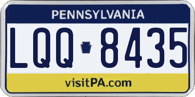 PA license plate LQQ8435