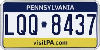 PA license plate LQQ8437