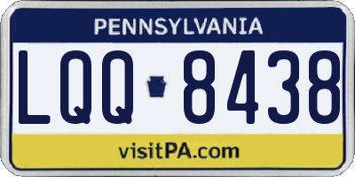 PA license plate LQQ8438