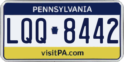 PA license plate LQQ8442