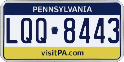 PA license plate LQQ8443