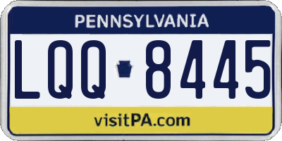 PA license plate LQQ8445