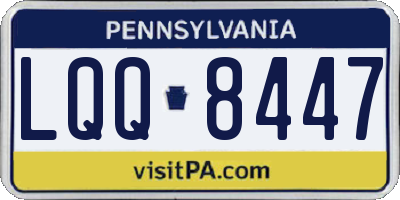 PA license plate LQQ8447