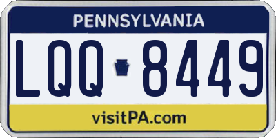 PA license plate LQQ8449