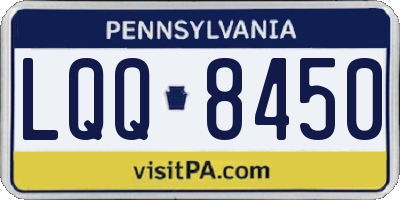PA license plate LQQ8450