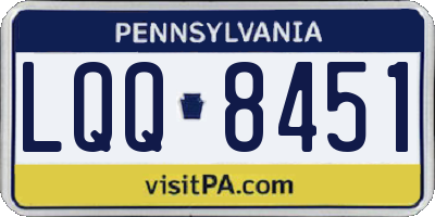 PA license plate LQQ8451