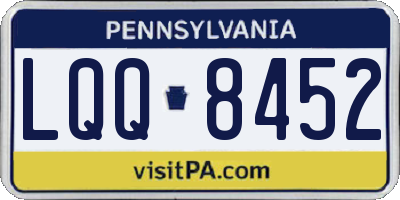 PA license plate LQQ8452