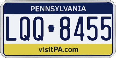 PA license plate LQQ8455